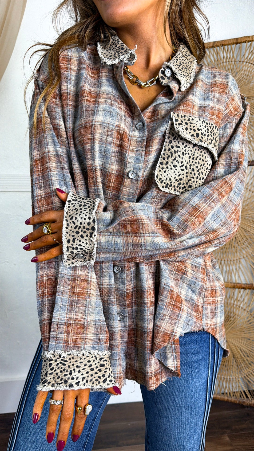 Fire Cozy Flannel, Brick Multi