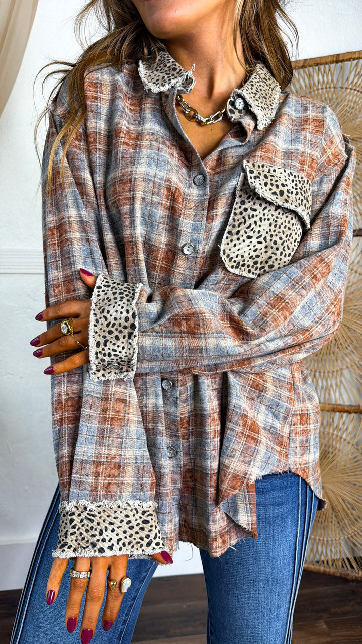 Fire Cozy Flannel, Brick Multi