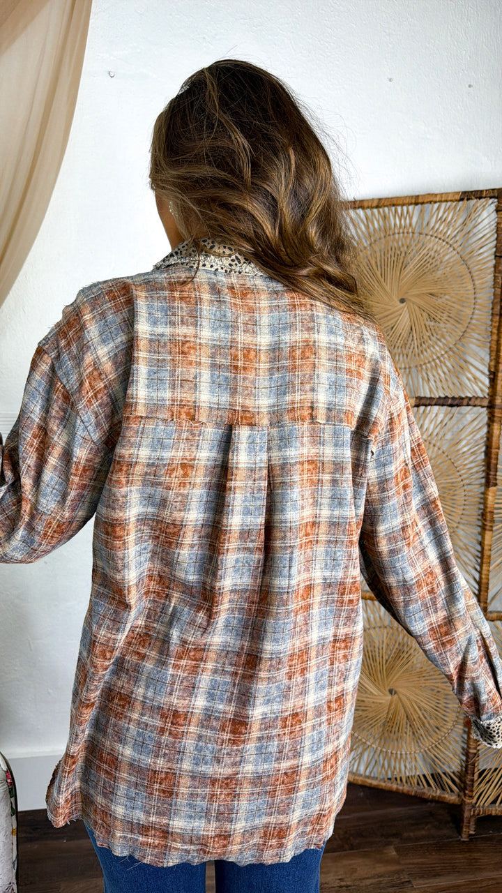 Fire Cozy Flannel, Brick Multi