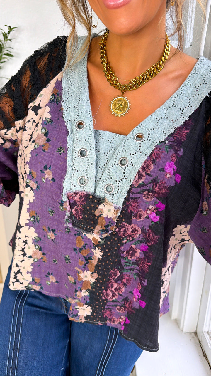 Sunset Sol Blouse, Black