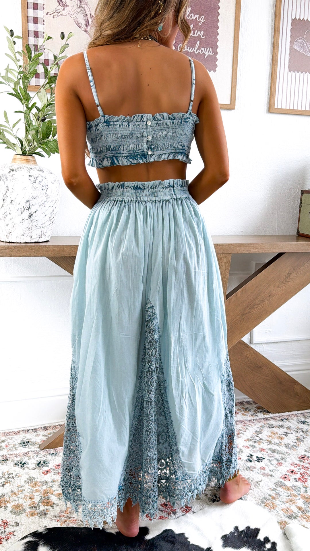 Whiskey & Wildflower Maxi dress, Denim Blue – Everyday Chic Boutique