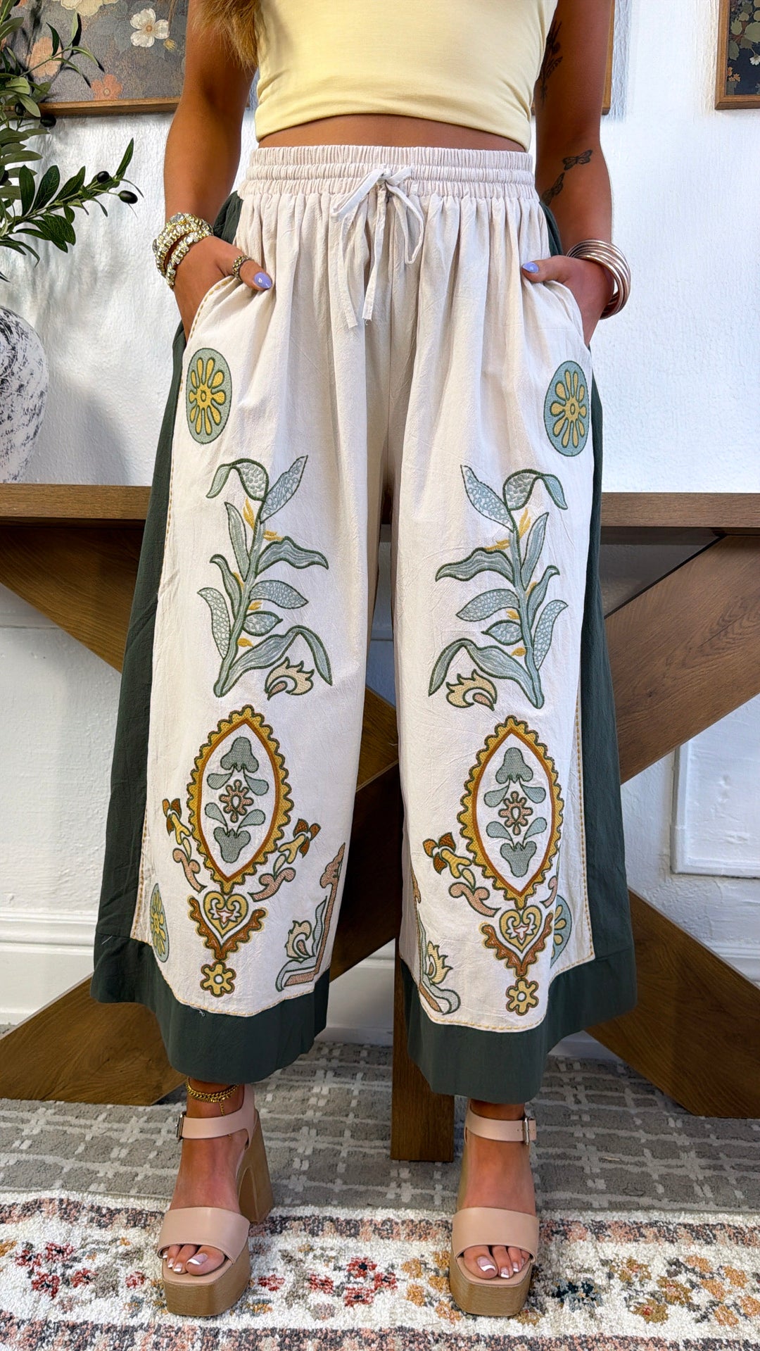 Olive Breeze Pants, Taupe/Olive