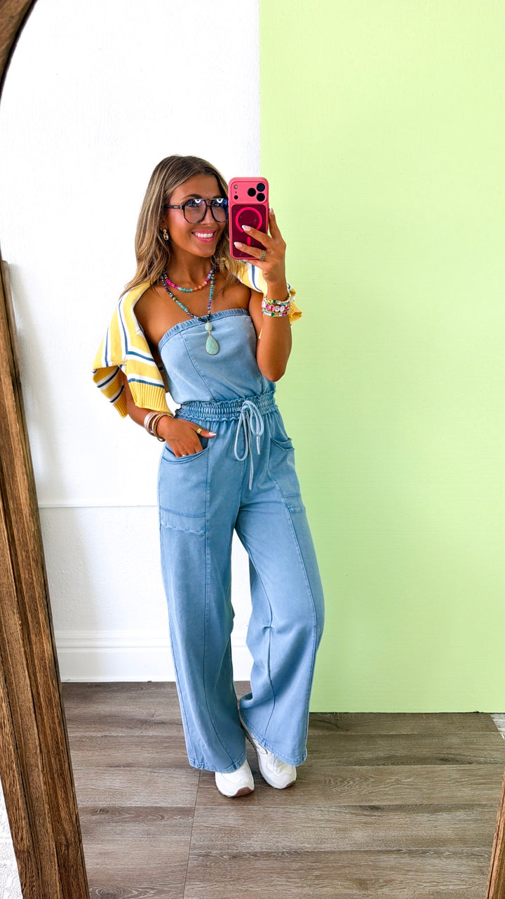 Washed Deluxe Jumpsuit, Lt. Denim