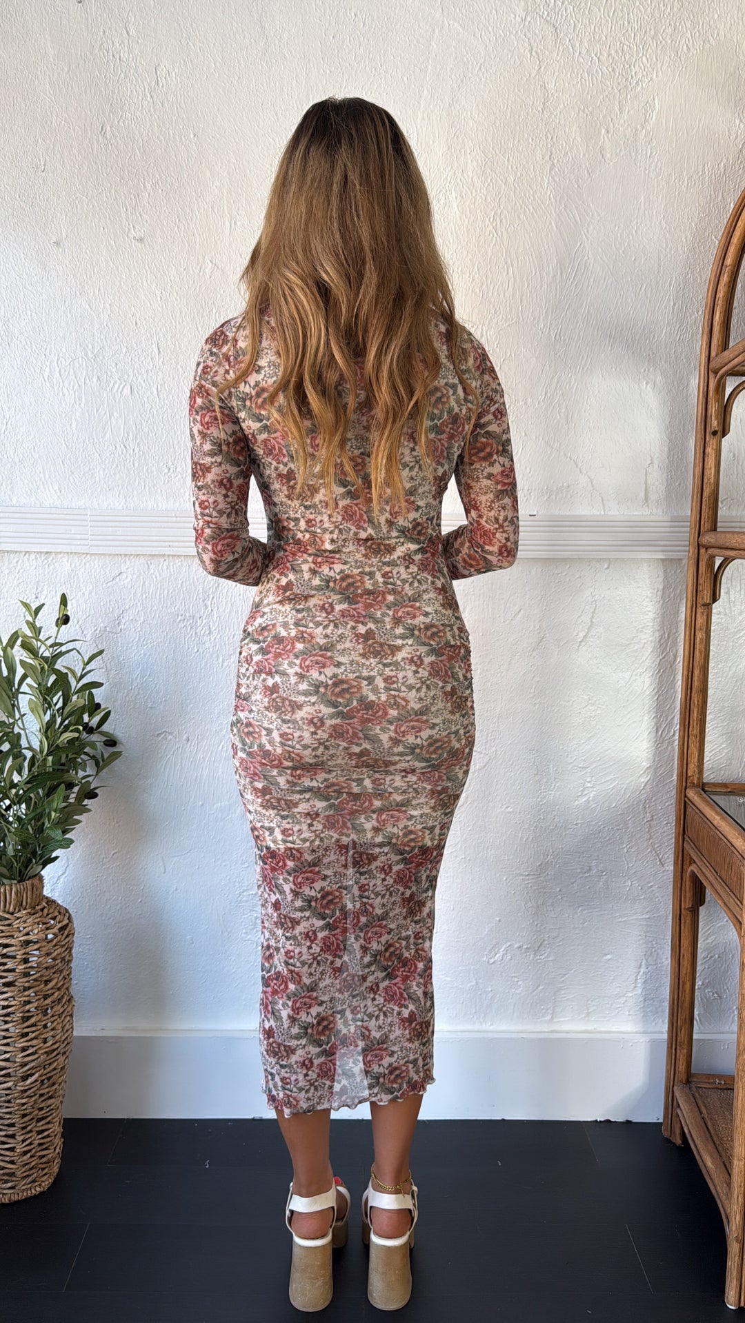 Garden Of Dusk Mesh Dress, Cream