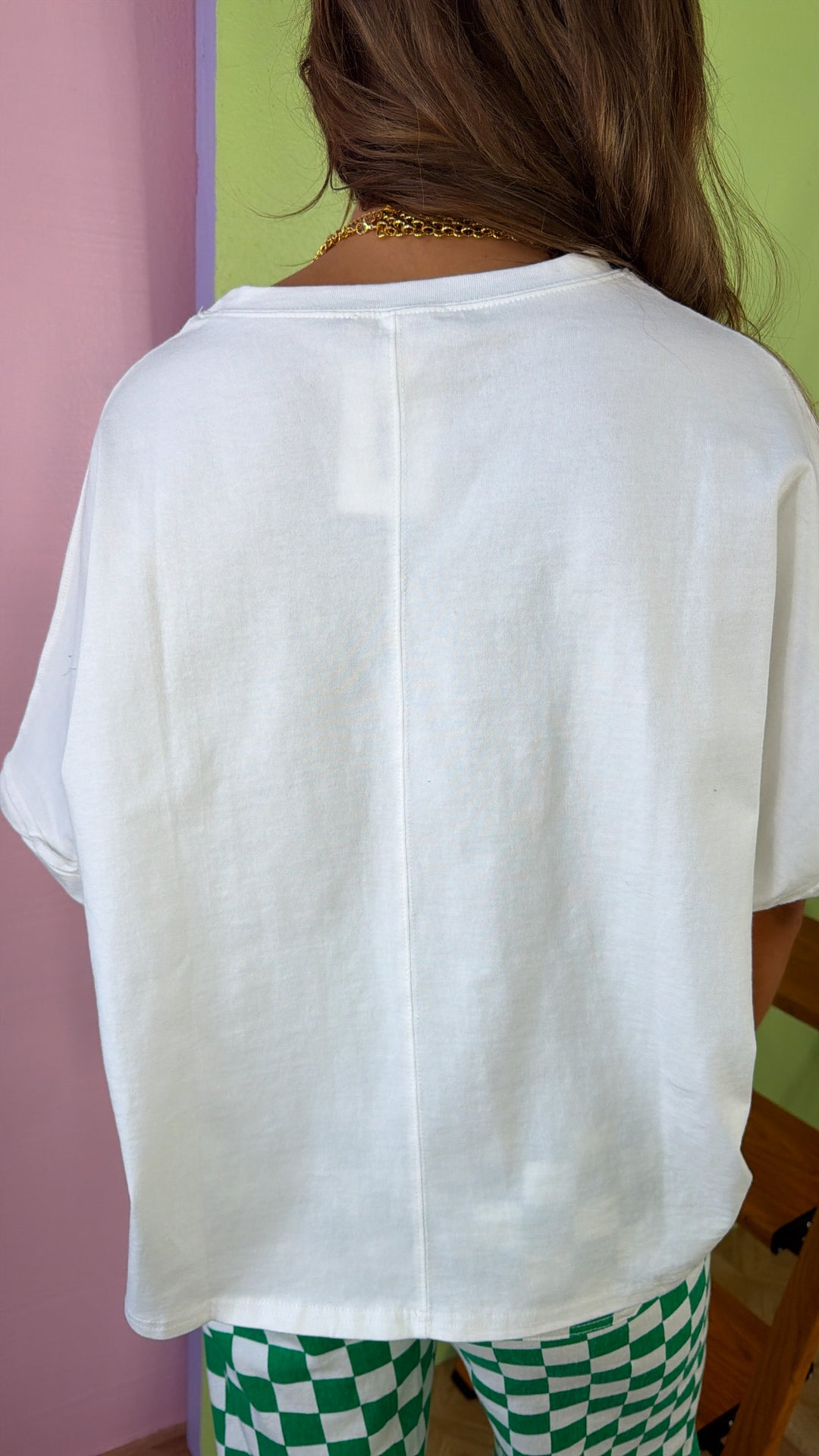 Lucky Sequin Patch Top, White
