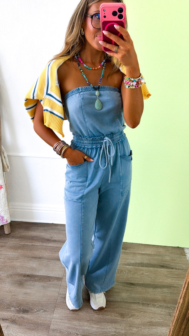 Washed Deluxe Jumpsuit, Lt. Denim