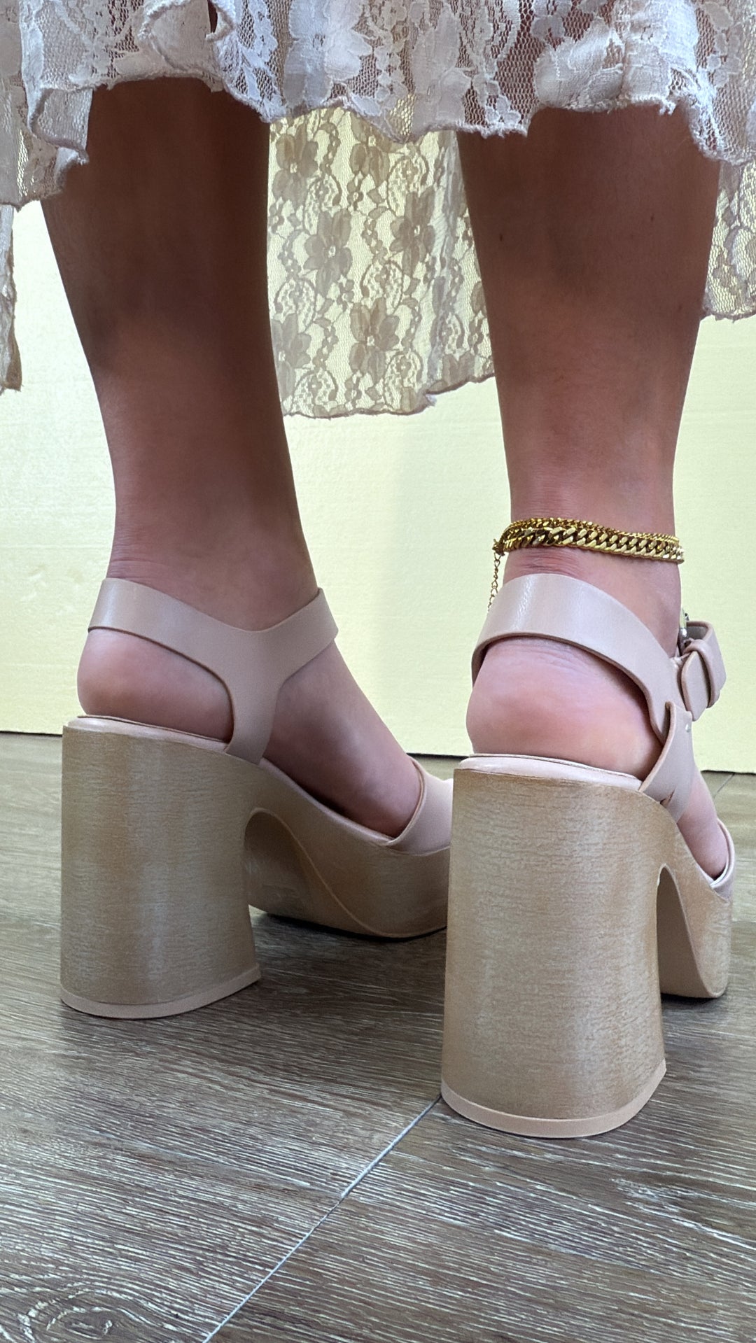 Sadie Plattform Heel, Nude