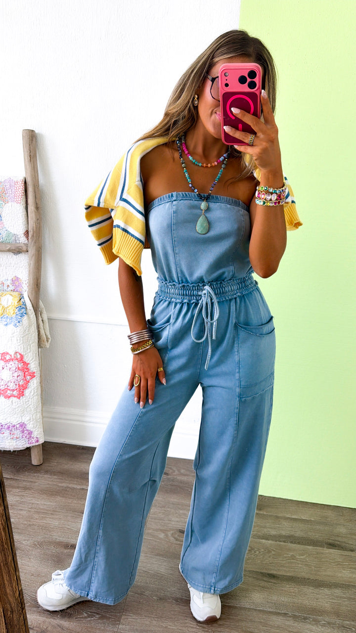 Washed Deluxe Jumpsuit, Lt. Denim