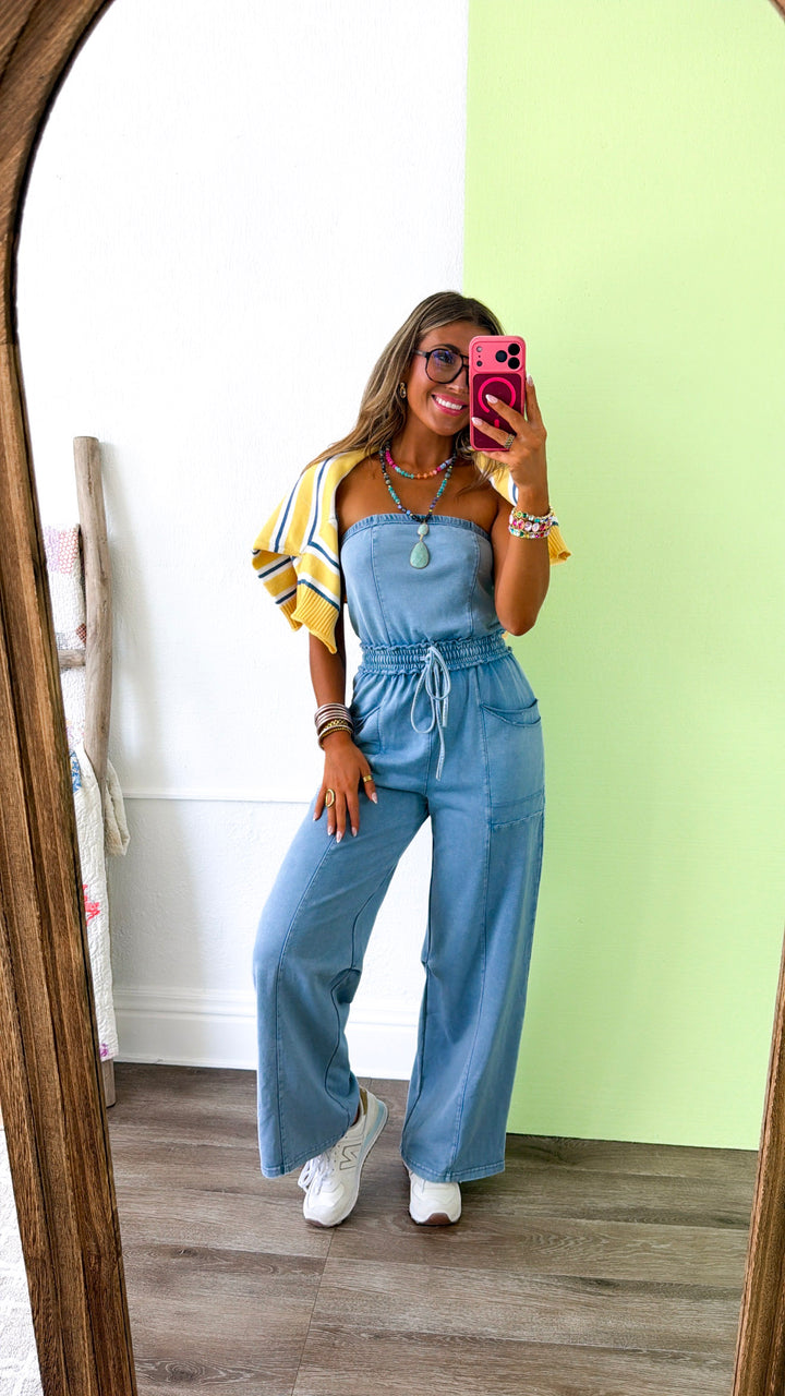 Washed Deluxe Jumpsuit, Lt. Denim