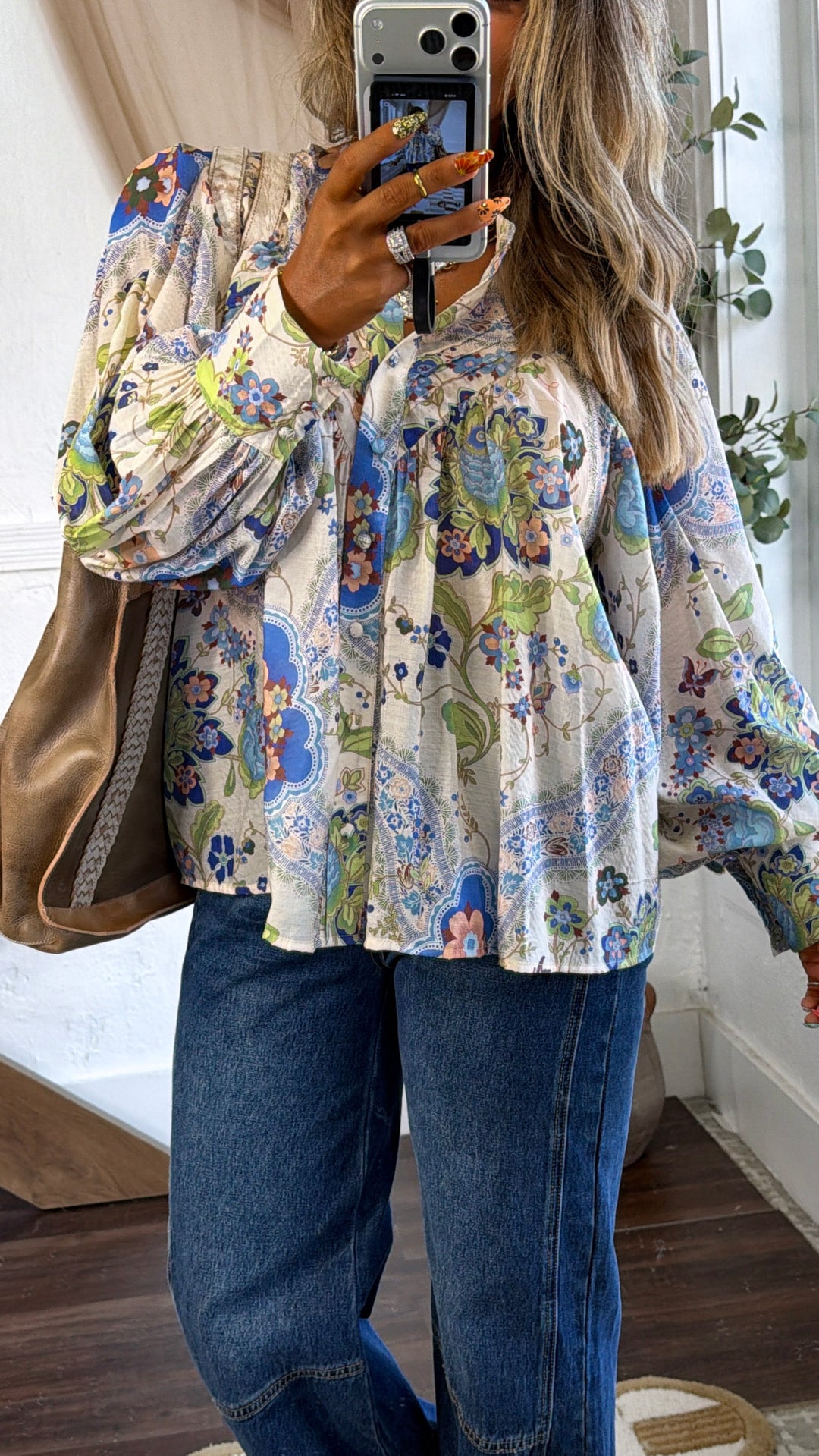 Golden Coast Paisley Blouse, Royal Blue