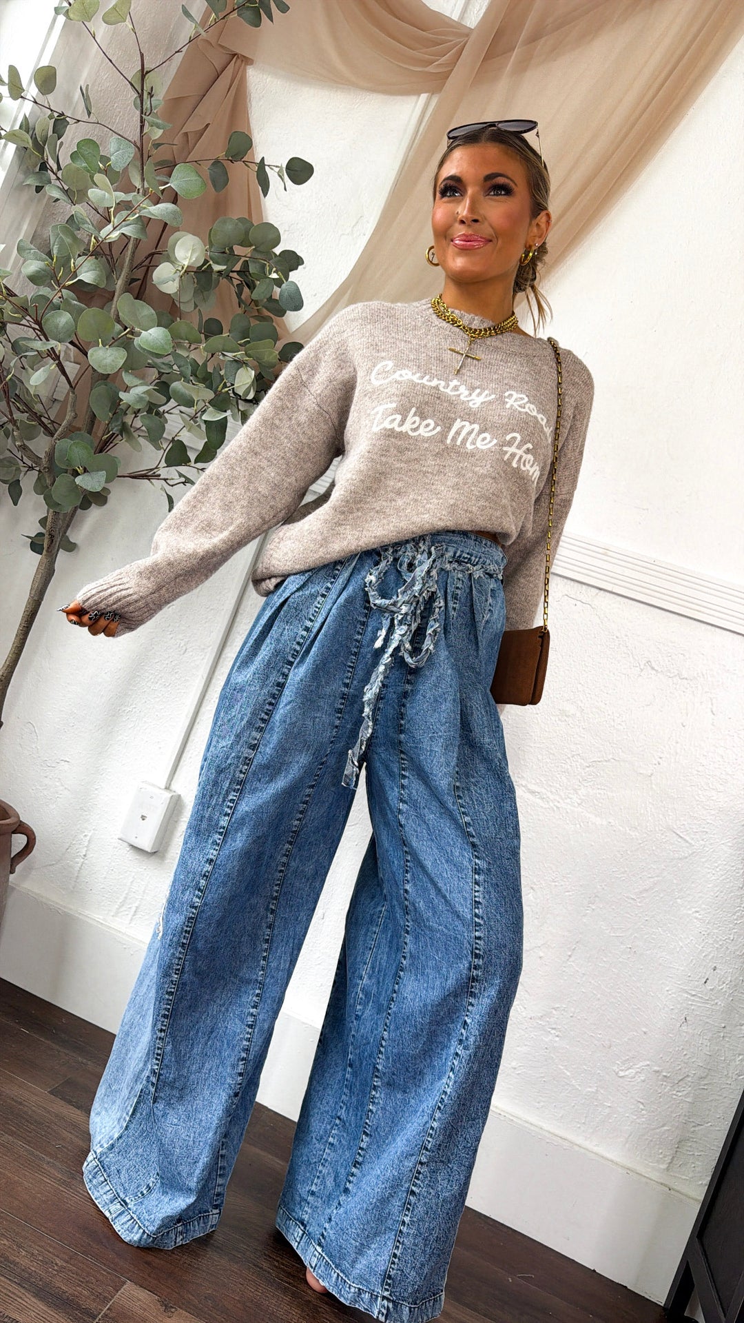 Little Detail Relaxed Pants, Denim Reg