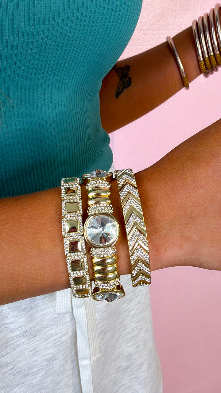 Crystal Luxe Power Bracelet Stack