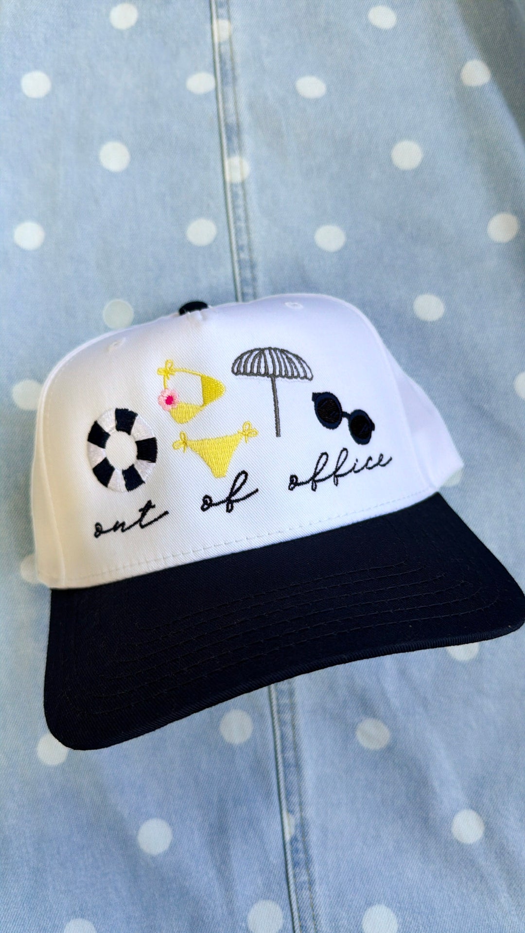 Out Of Office Trucker Hat, Black/White