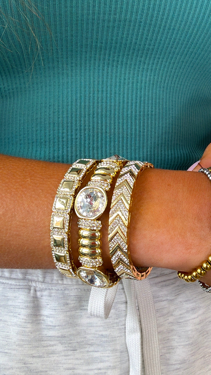 Crystal Luxe Power Bracelet Stack