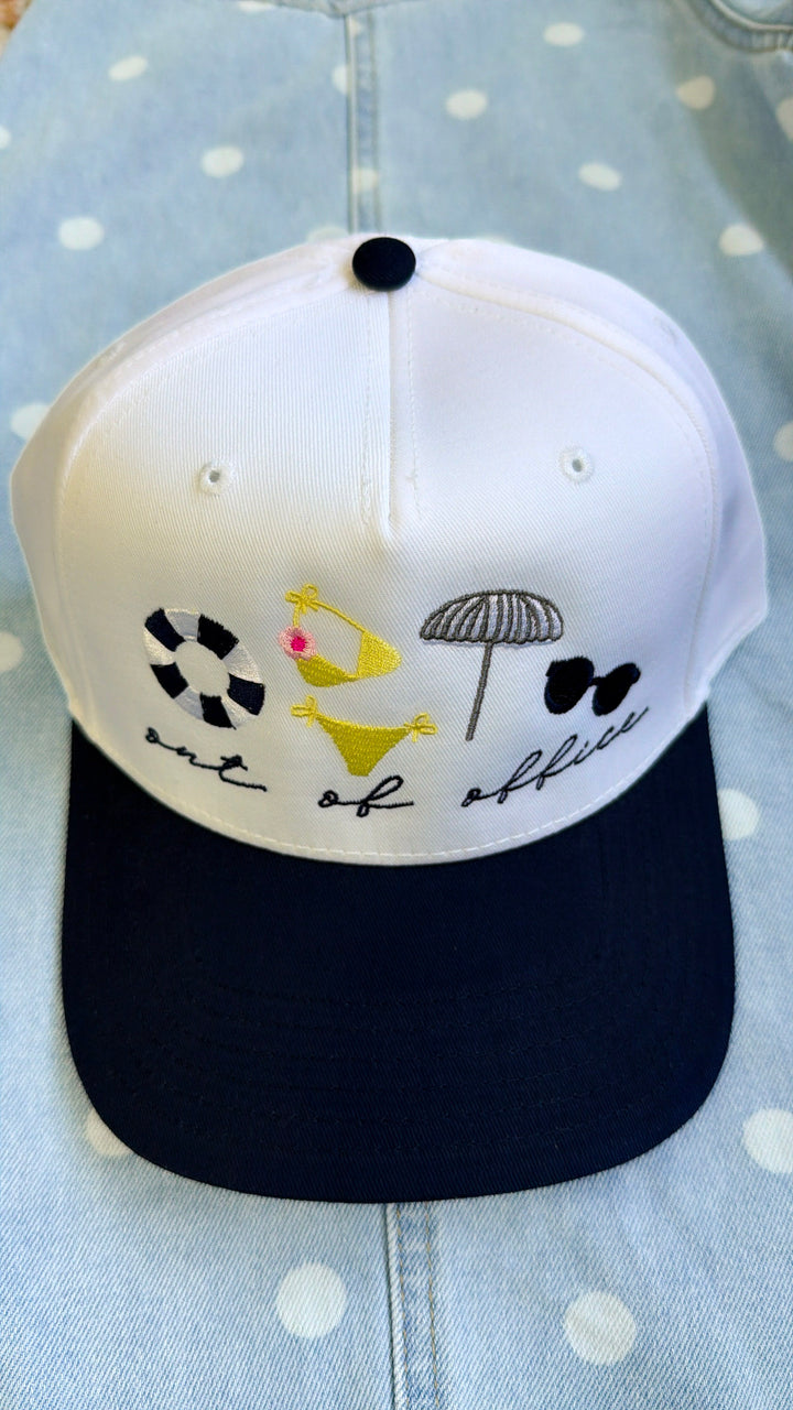 Out Of Office Trucker Hat, Black/White