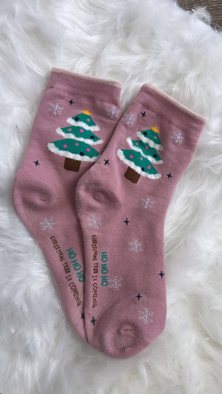 Christmas Tree Sock, Pink