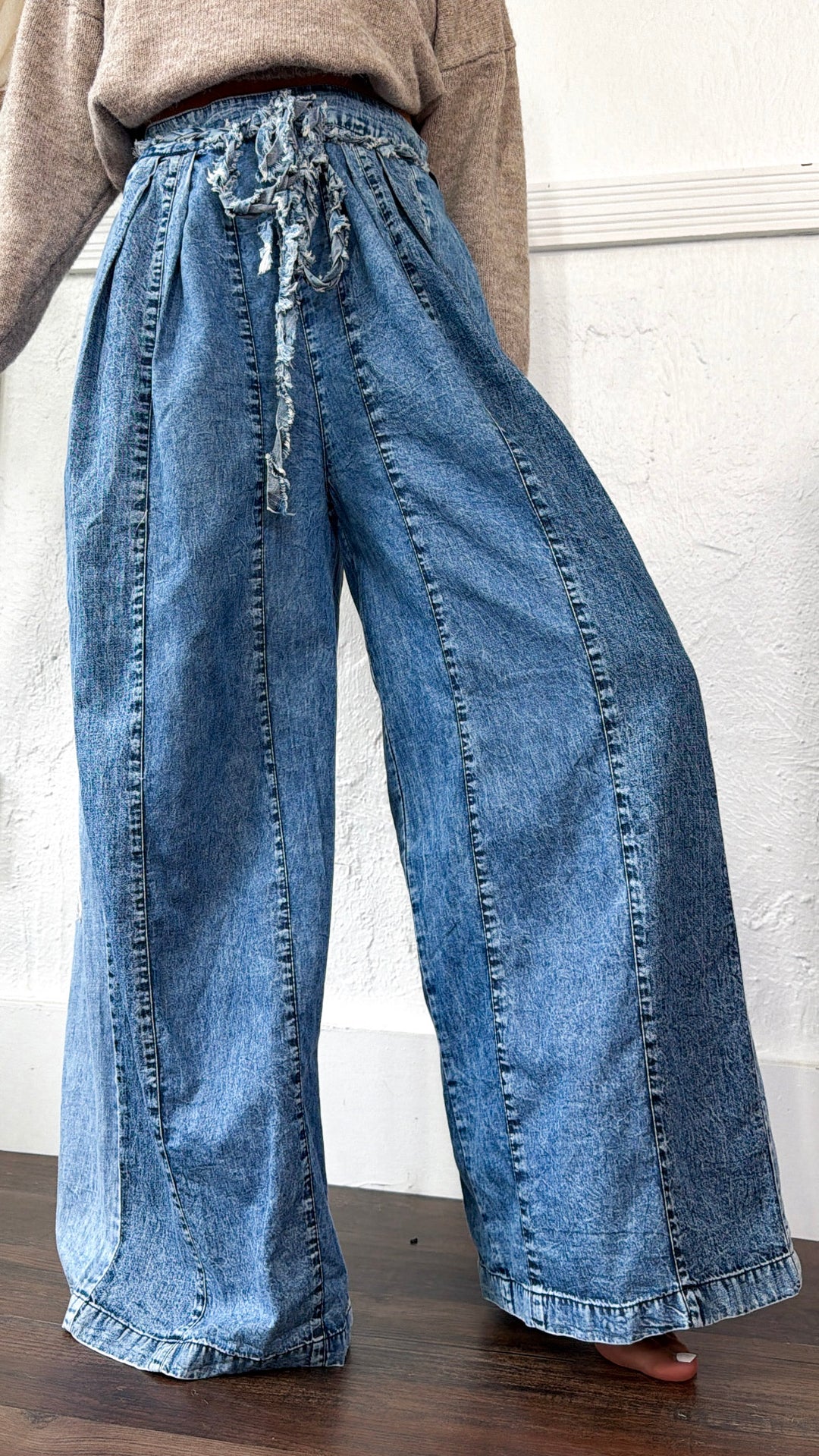 Little Detail Relaxed Pants, Denim Reg