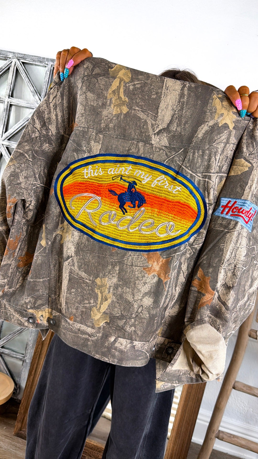 Camo Patch Oversized Jacket, Taupe