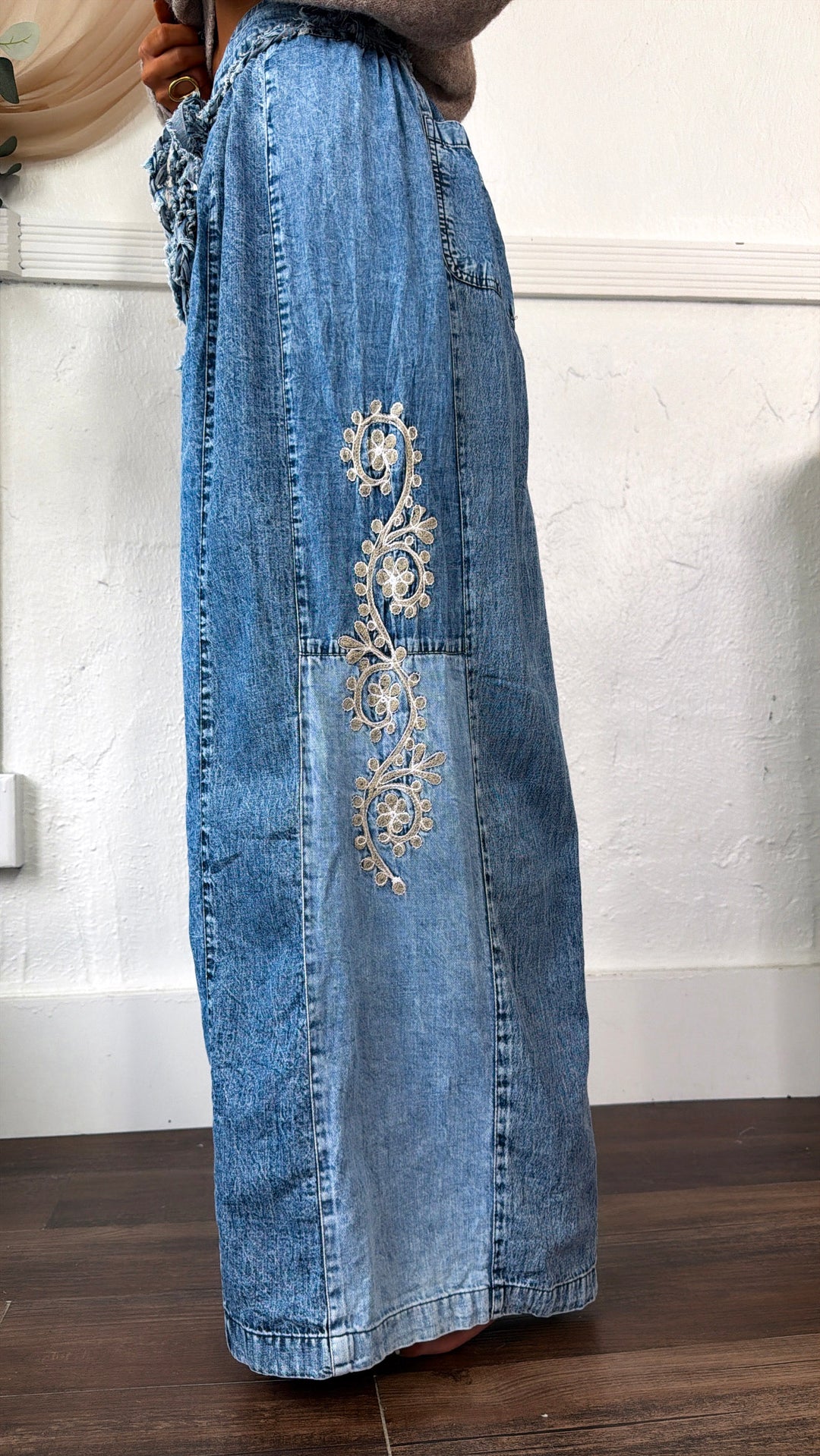 Little Detail Relaxed Pants, Denim Reg