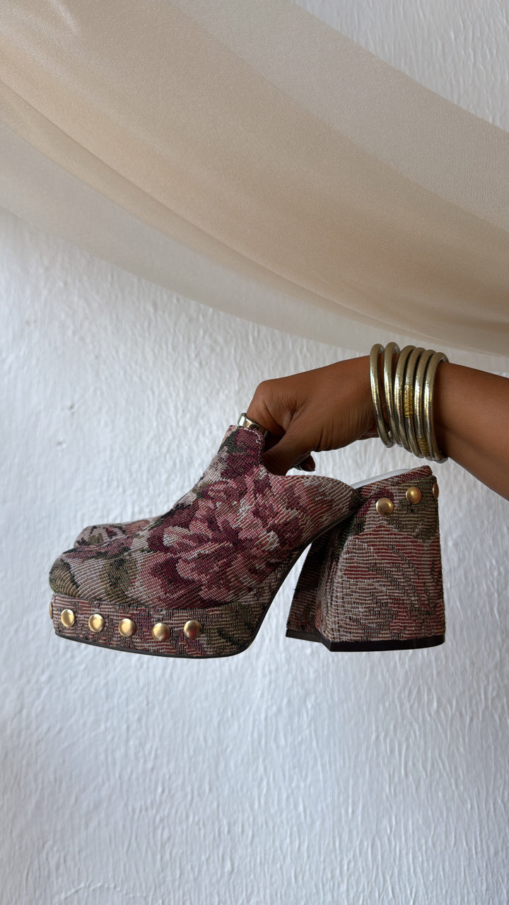 Sienna Platform Clogs, Mauve Tapestry