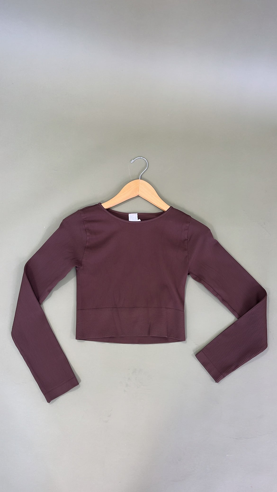 Ribbed Long Sleeve Crew Neck Top, Brown – Everyday Chic Boutique