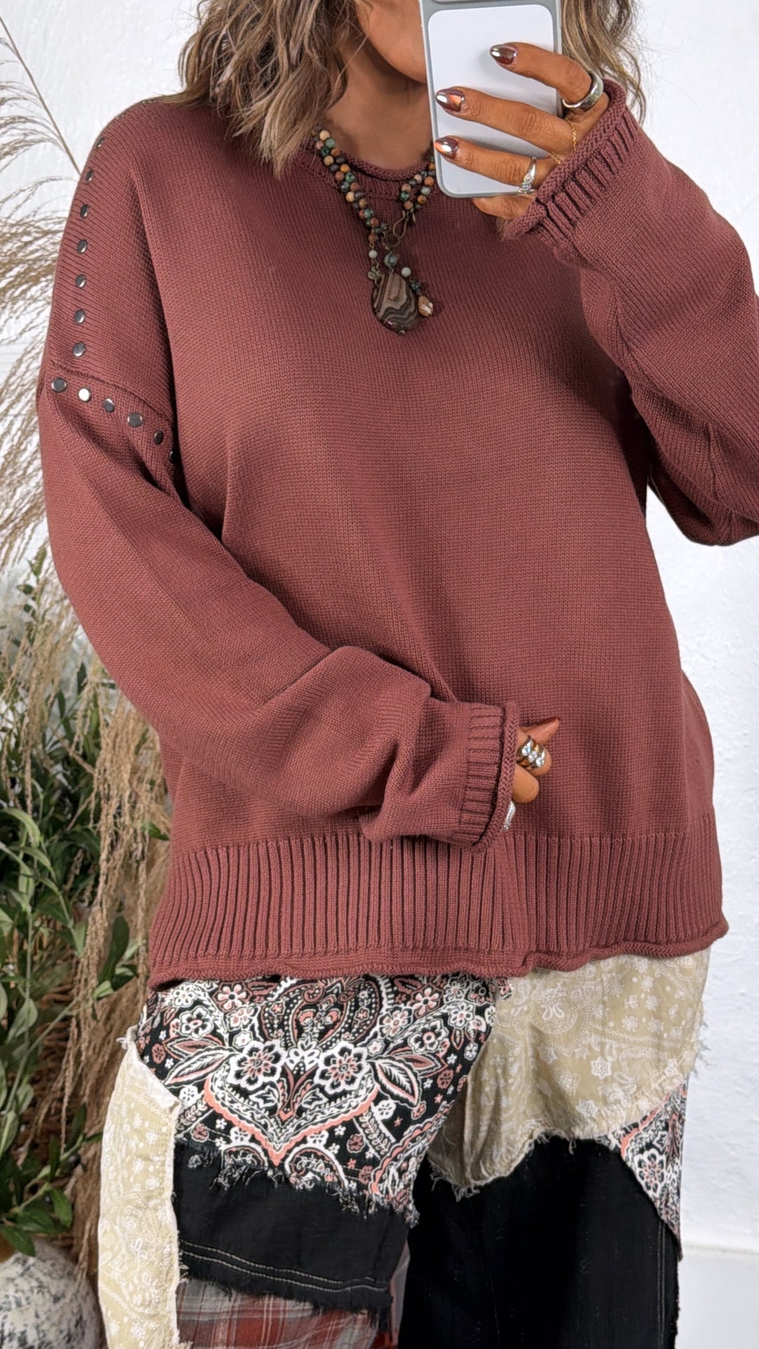 Rusted Oak Sweater, Burlwood