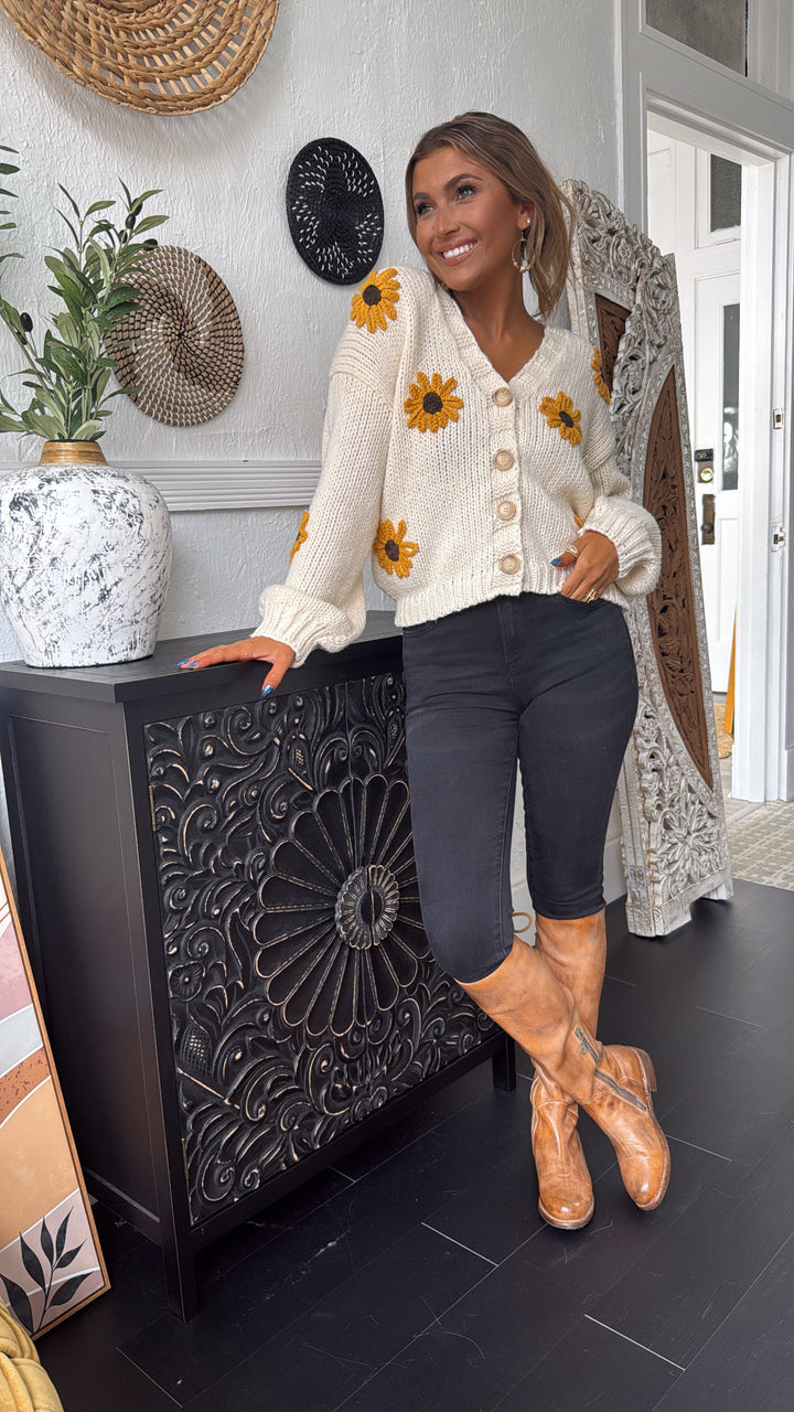 Sunflower Fields Cardigan, Cream