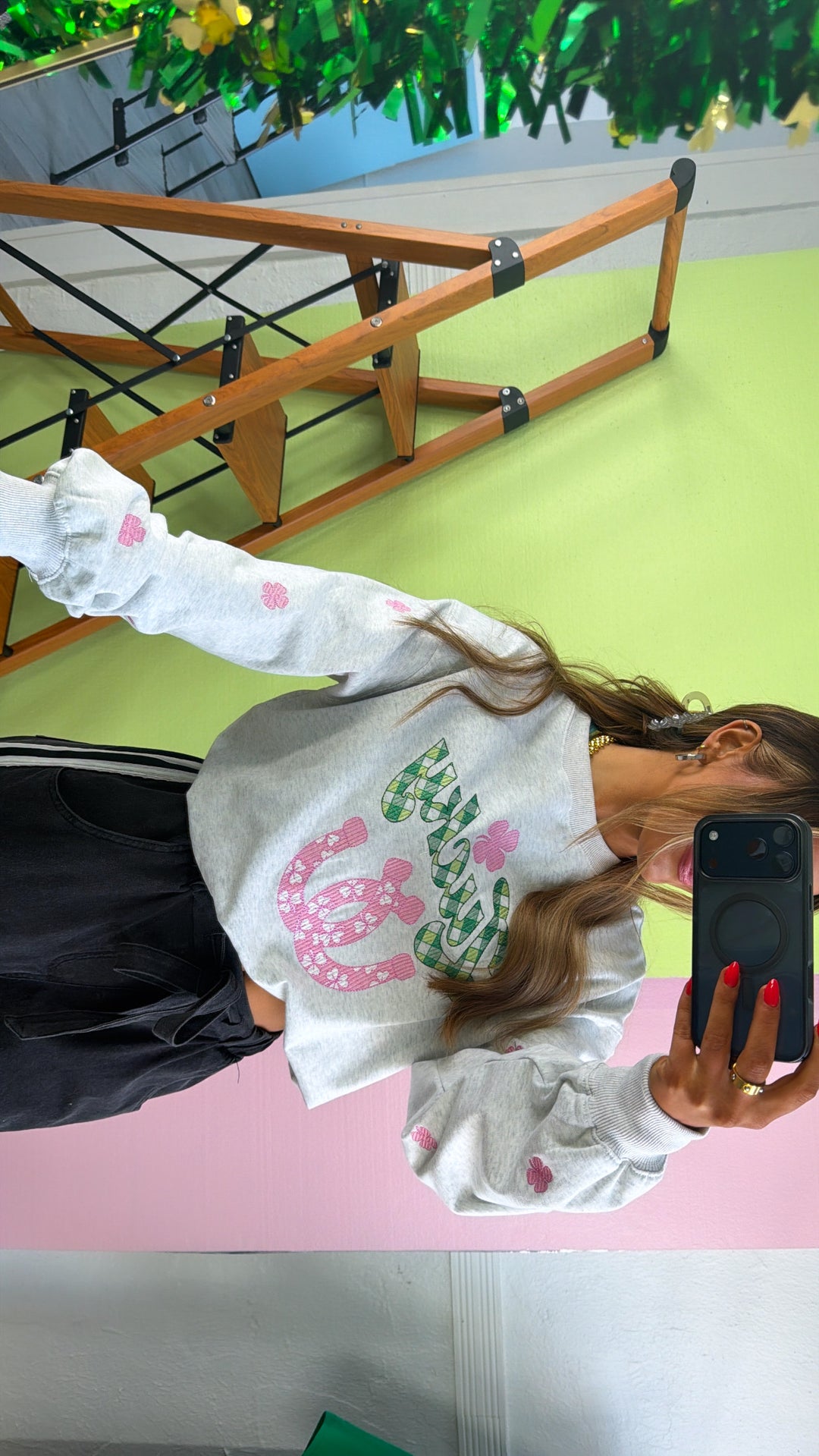 Clover Club Crewneck, H.Grey