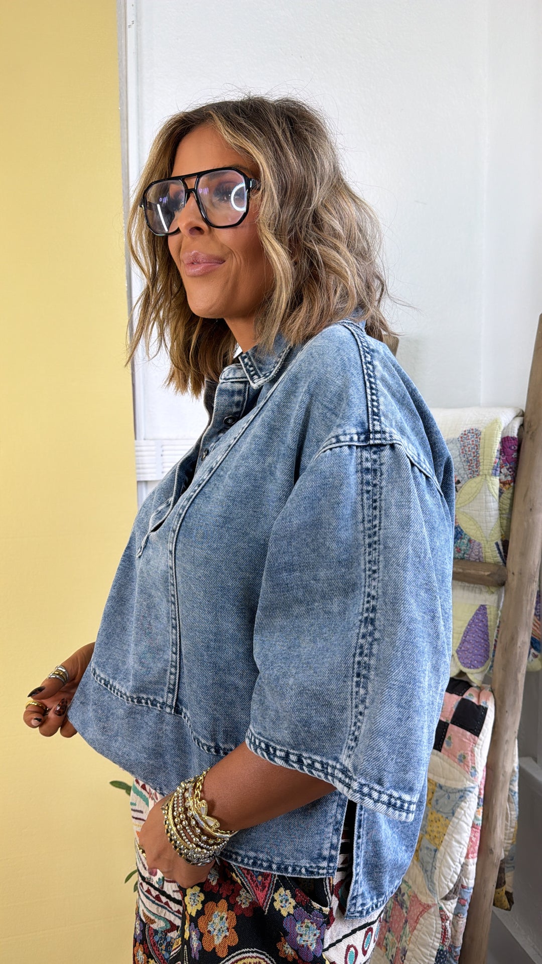 Bluebird Denim Top, Blue Denim