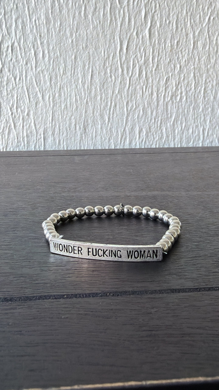 Wonder Woman Bracelet, Silver Bead