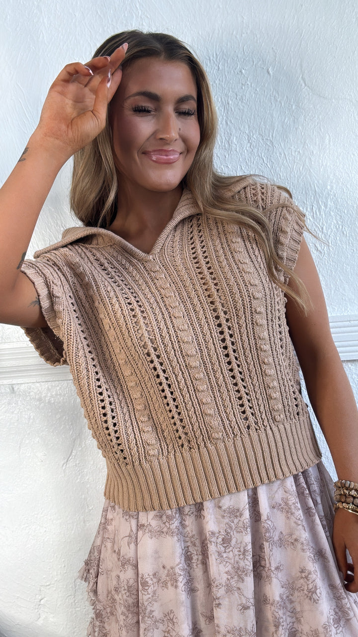 Rustic Prairie Sweater Tank, Taupe