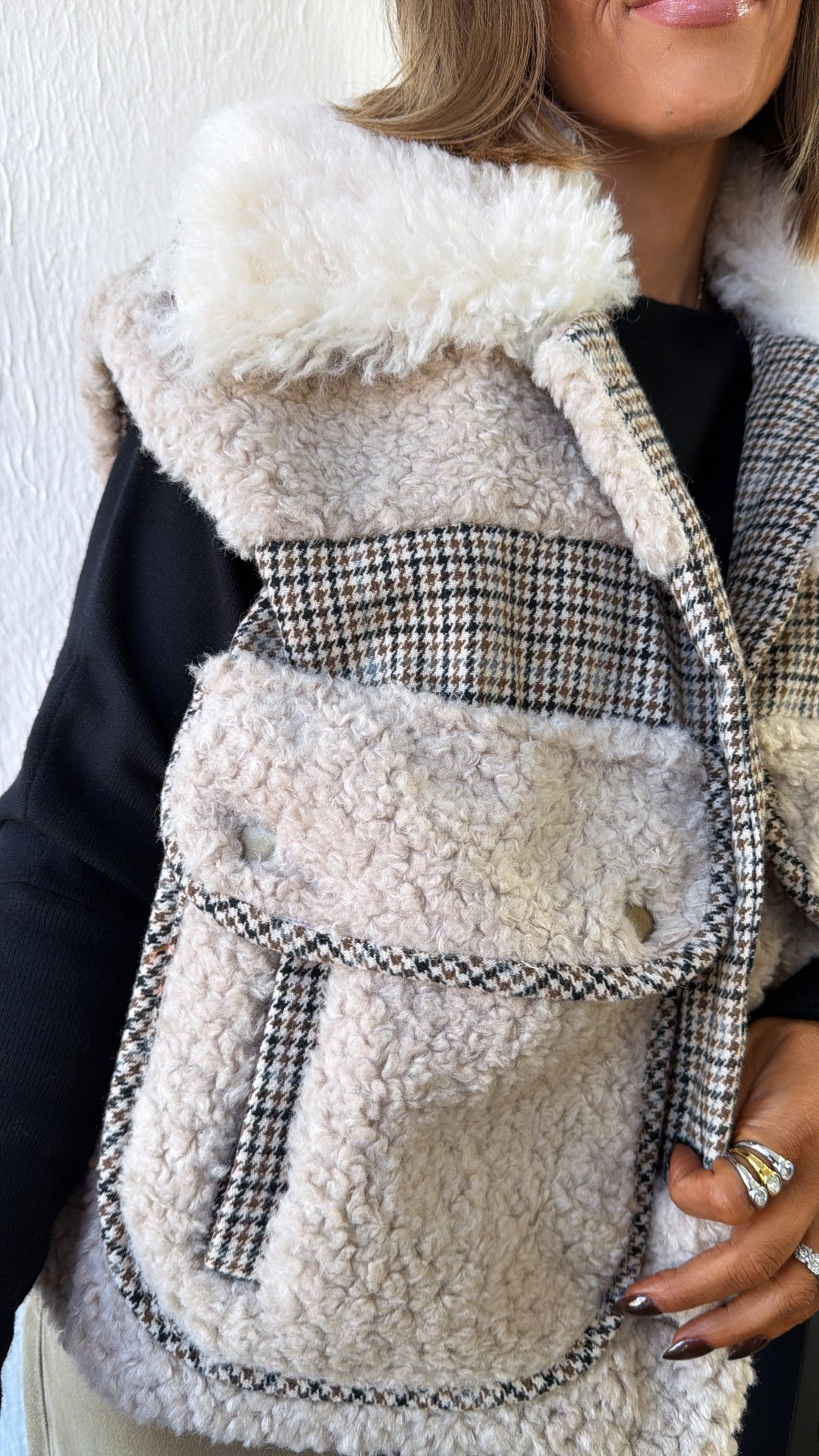 Mileigh Sherpa Vest, Tan