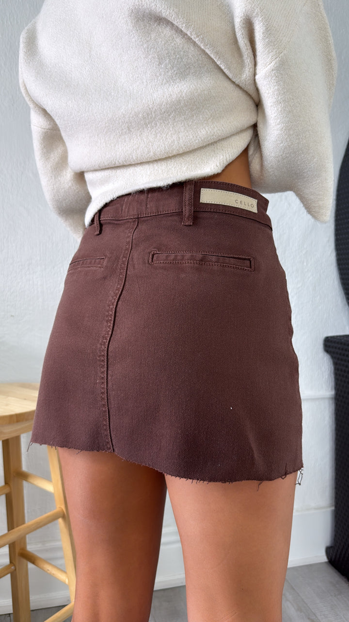 Honey Breeze Mini Skirt, Brown