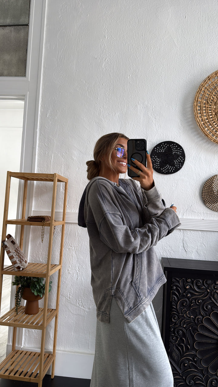 Campfire Nights Hoodie, Washed Denim