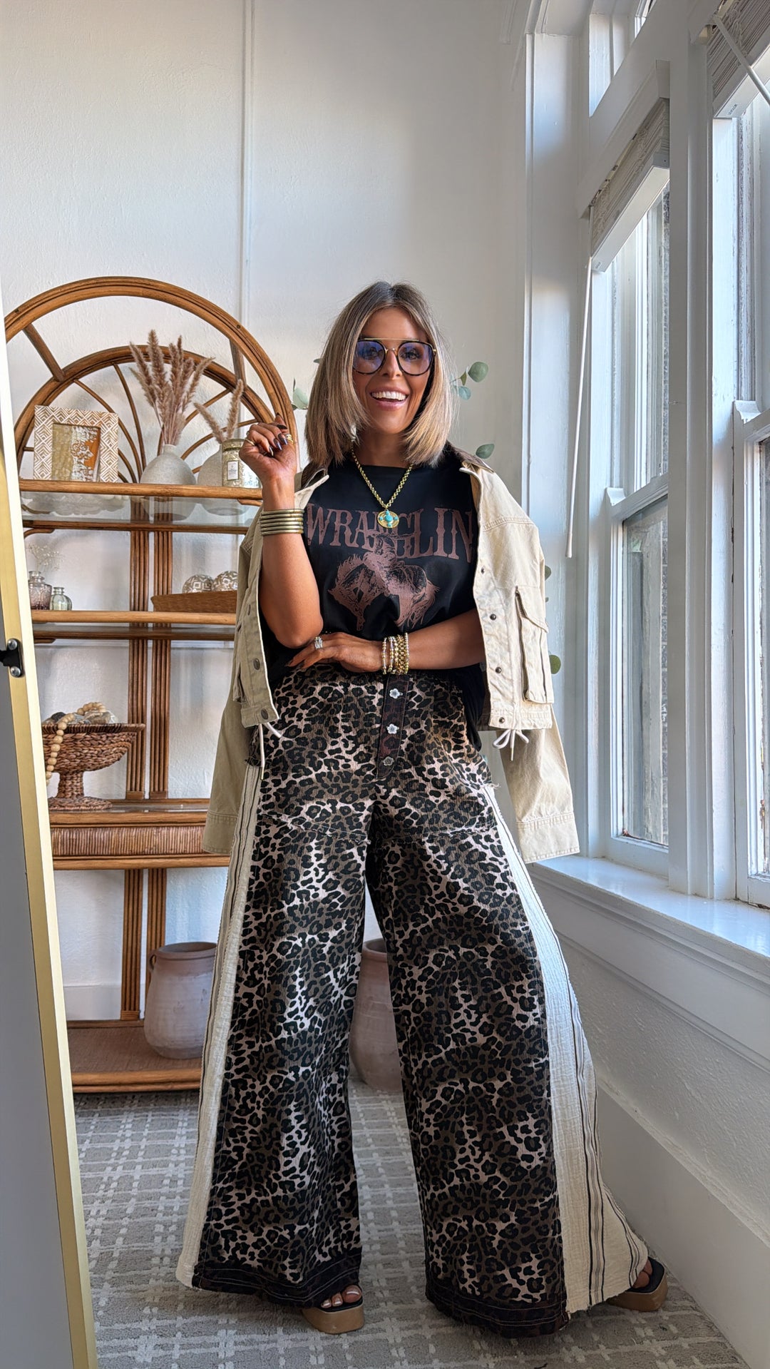 Street Style Leopard Pant, Chocolate