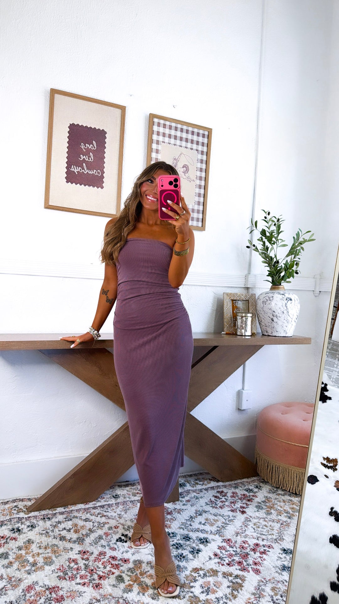 Strapless Form Fitted Midi Dress,Sepia – Everyday Chic Boutique Strapless Form Fitted Midi Dress,Sepia – Everyday Chic Boutique