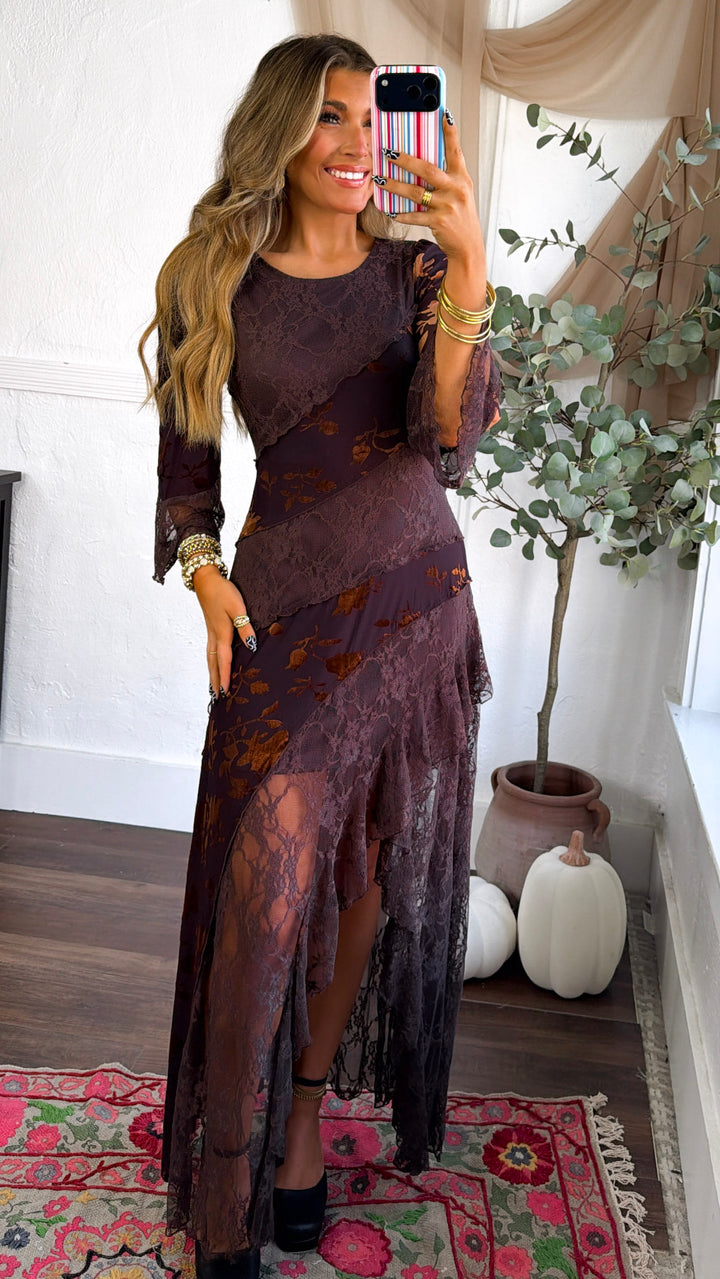Stunning Beauty Maxi Dress, Mahogany