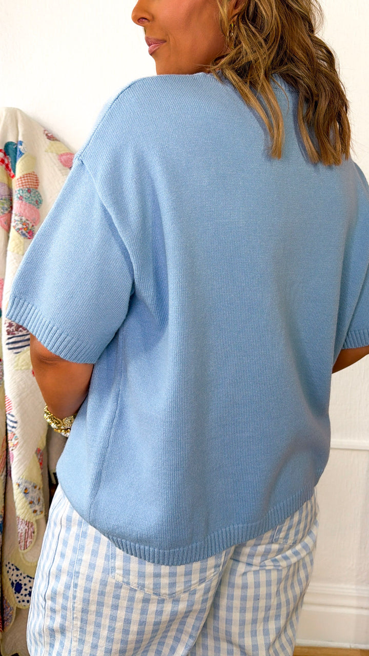Stella Soft Sweater, Sky Blue