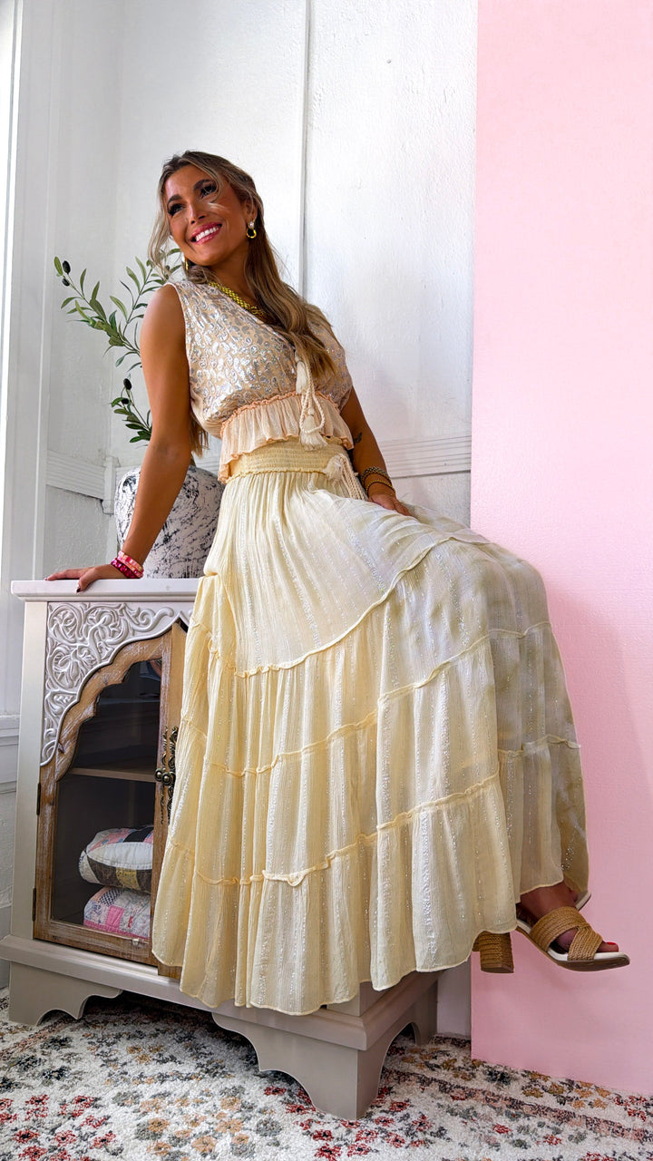 Sunny Harvest Hue Skirt, Coral Haze Multi