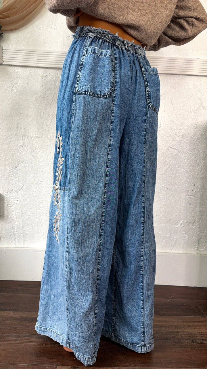 Little Detail Relaxed Pants, Denim Reg