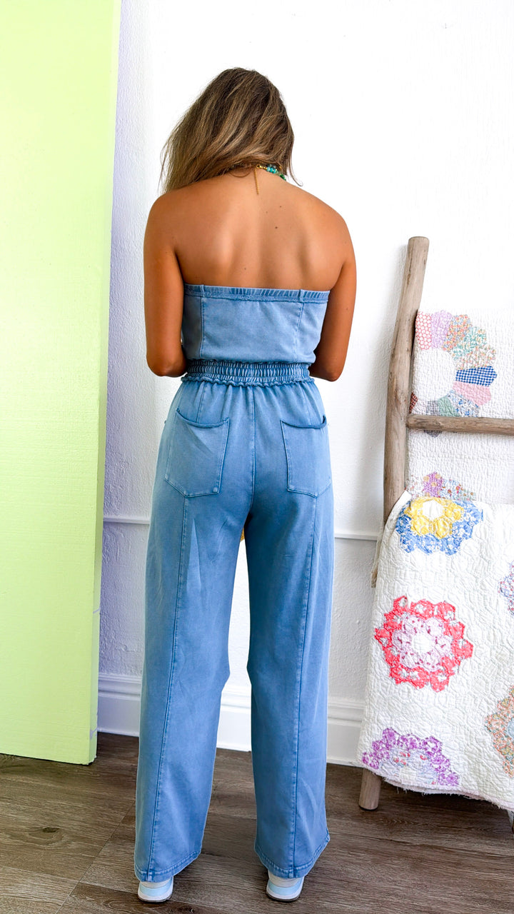 Washed Deluxe Jumpsuit, Lt. Denim