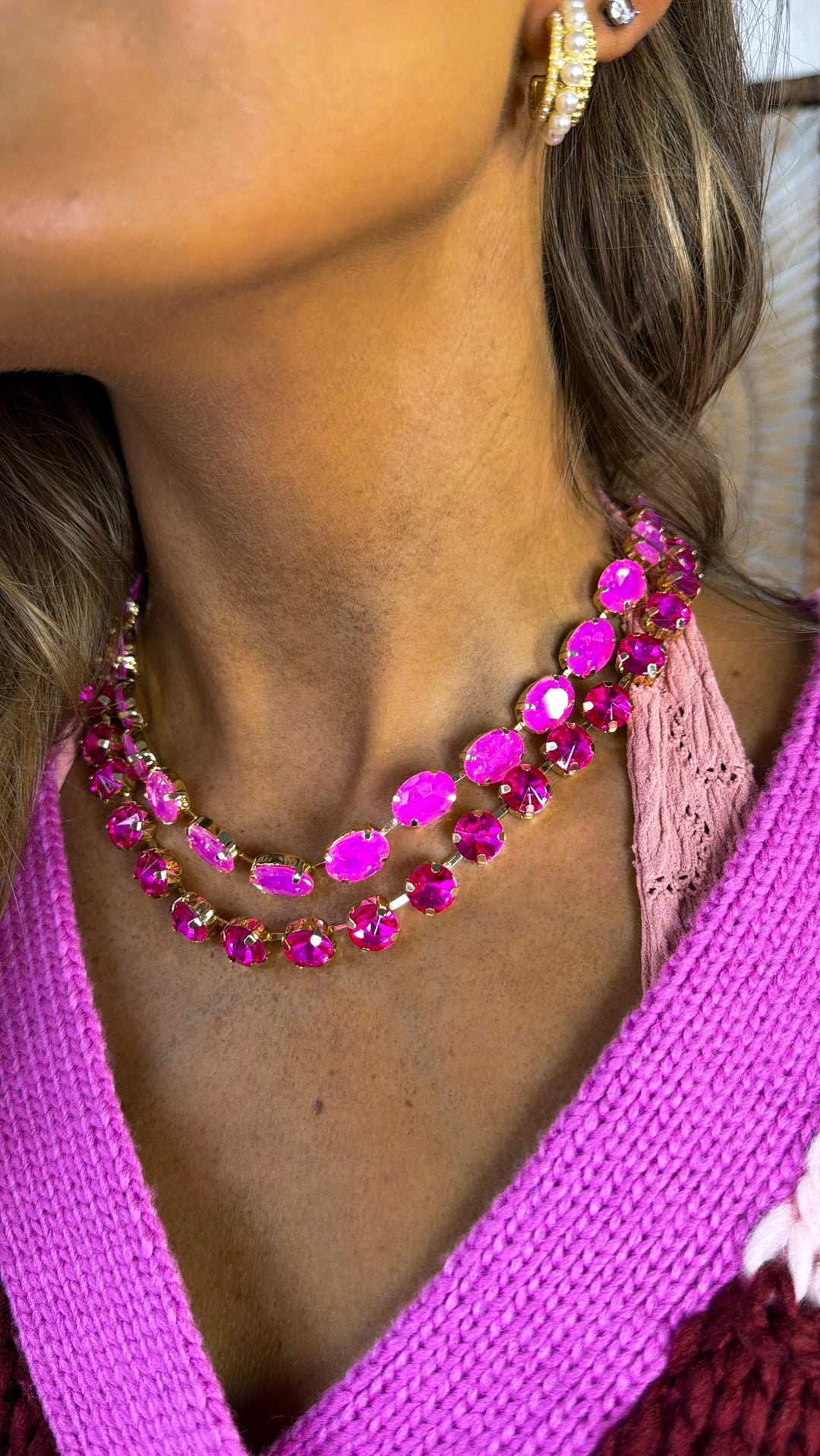 Gemma Pink Layered Necklace