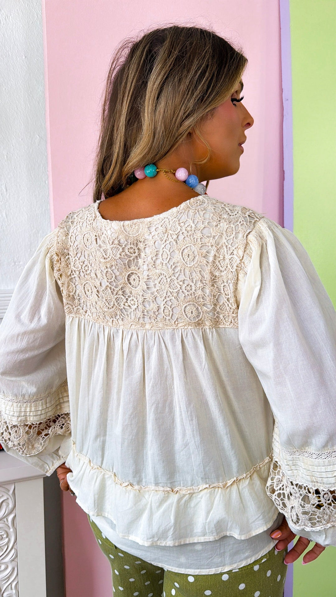 Sun Spells Blouse, Almond