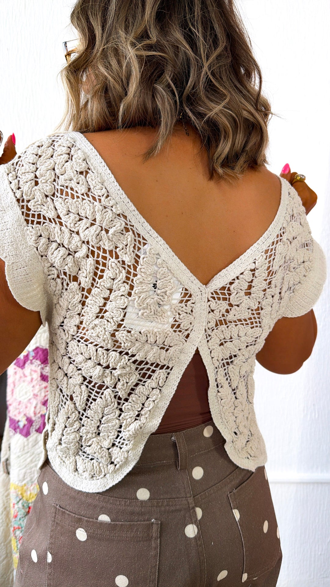 Easy Love Crochet Top, Cream