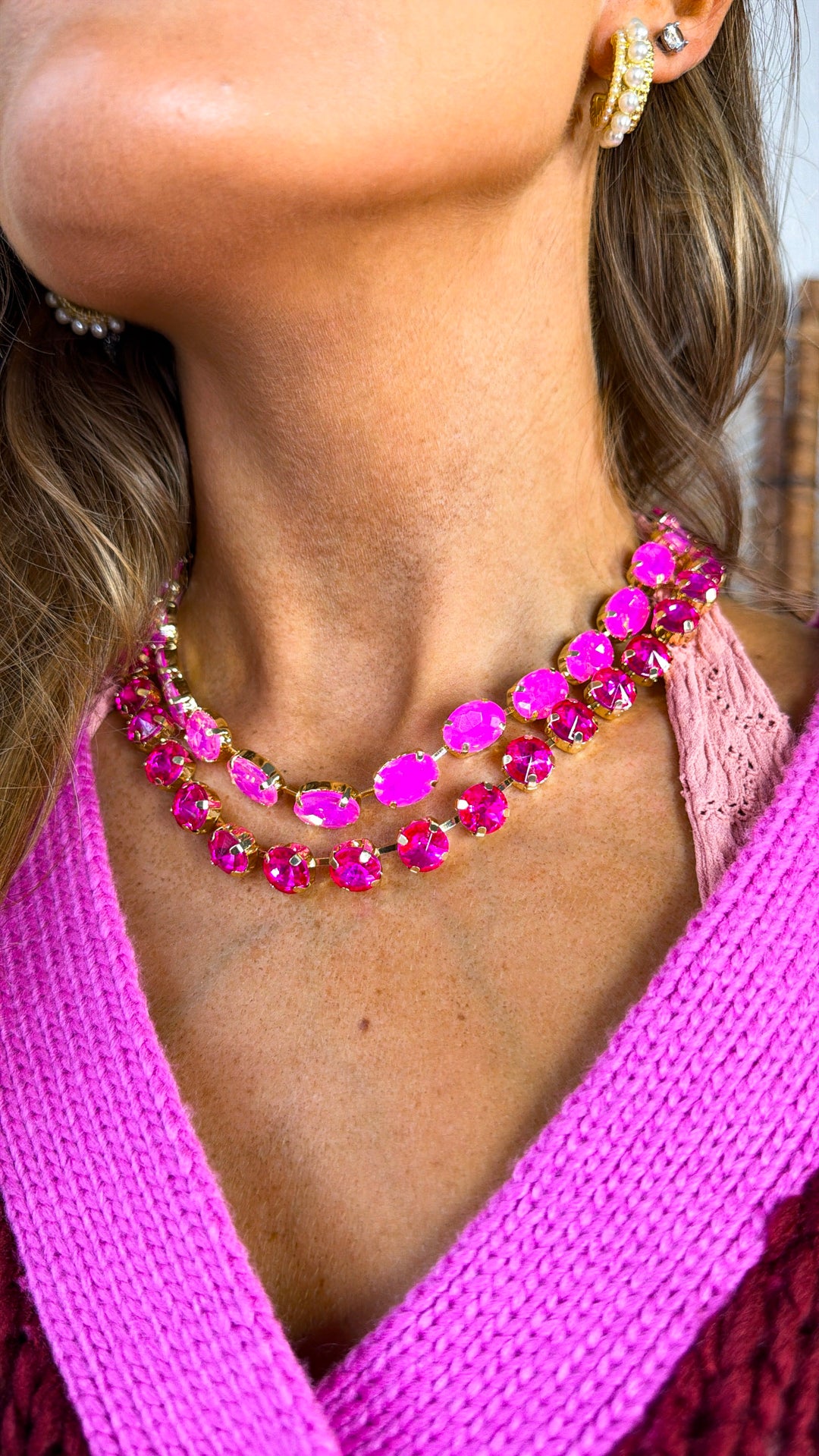 Gemma Pink Layered Necklace