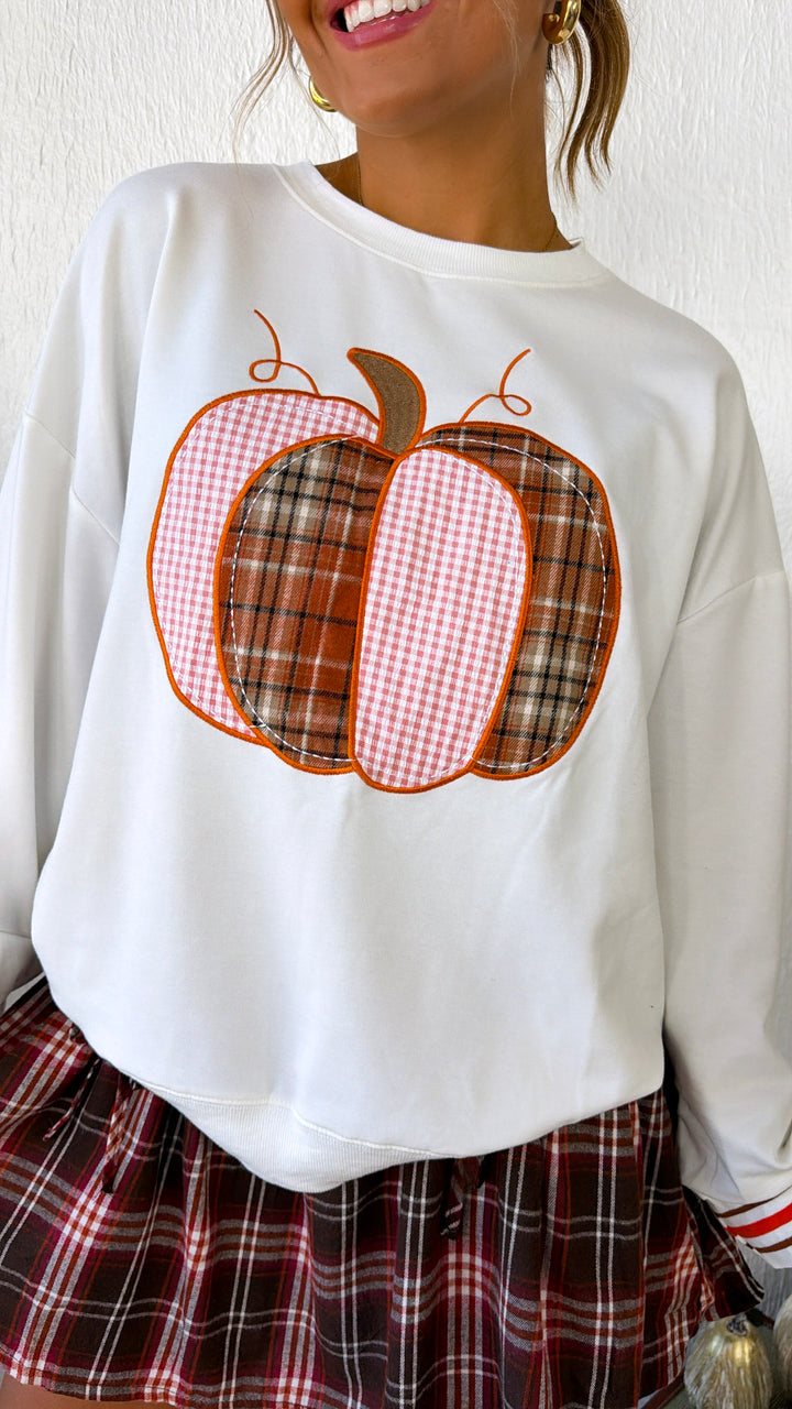 Pumpkin Pie Crewneck, White