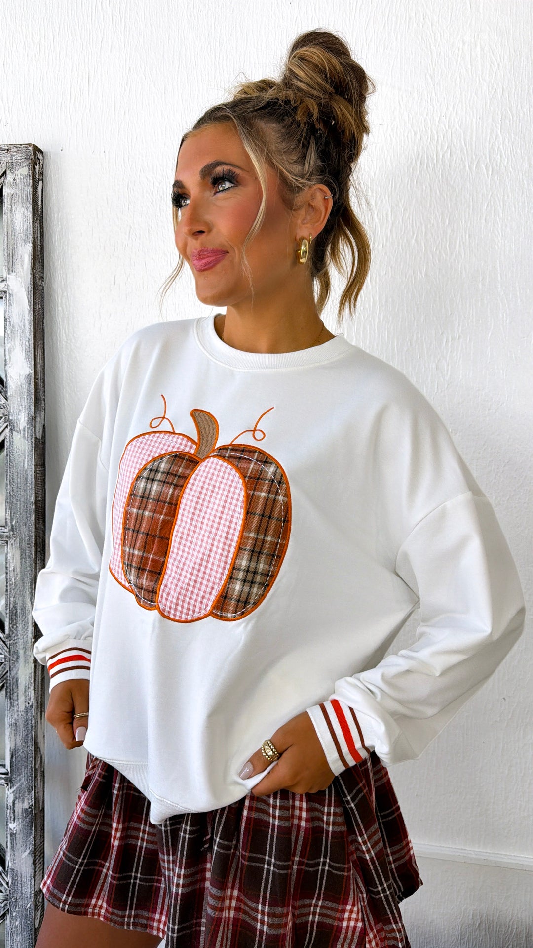Pumpkin Pie Crewneck, White