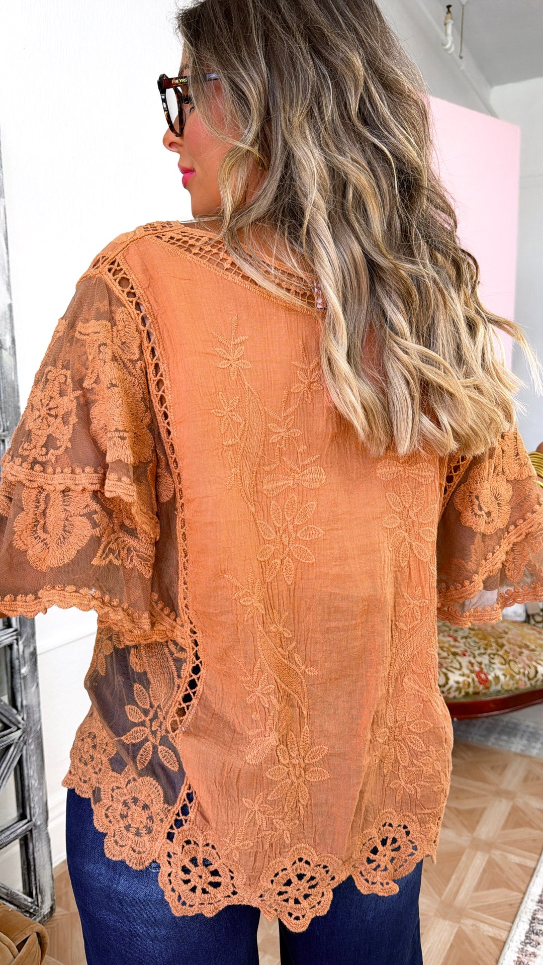 Sunlit Earth Blouse, Camel