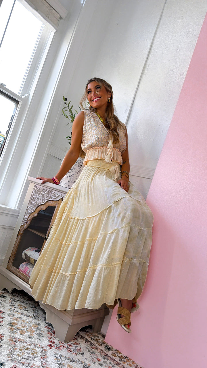 Sunny Harvest Hue Skirt, Coral Haze Multi