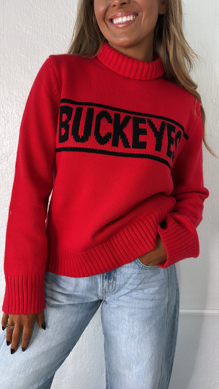 Varsity Buckeye Sweater, Red